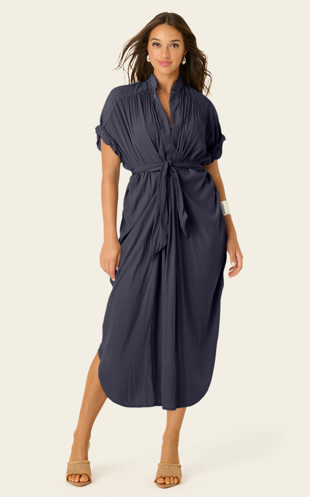 The Multiwear Shirt Dress - Skyfall Grey, Grande
