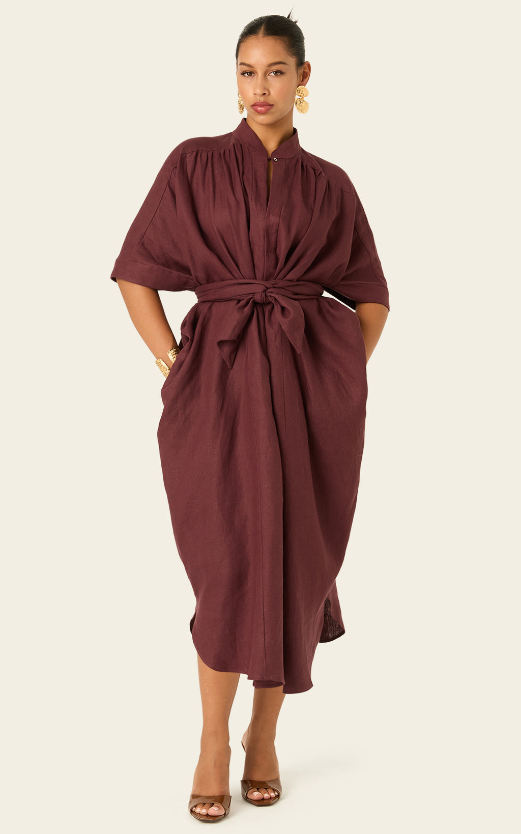 The Multiwear Shirt Dress Port Cacao Linen Grande