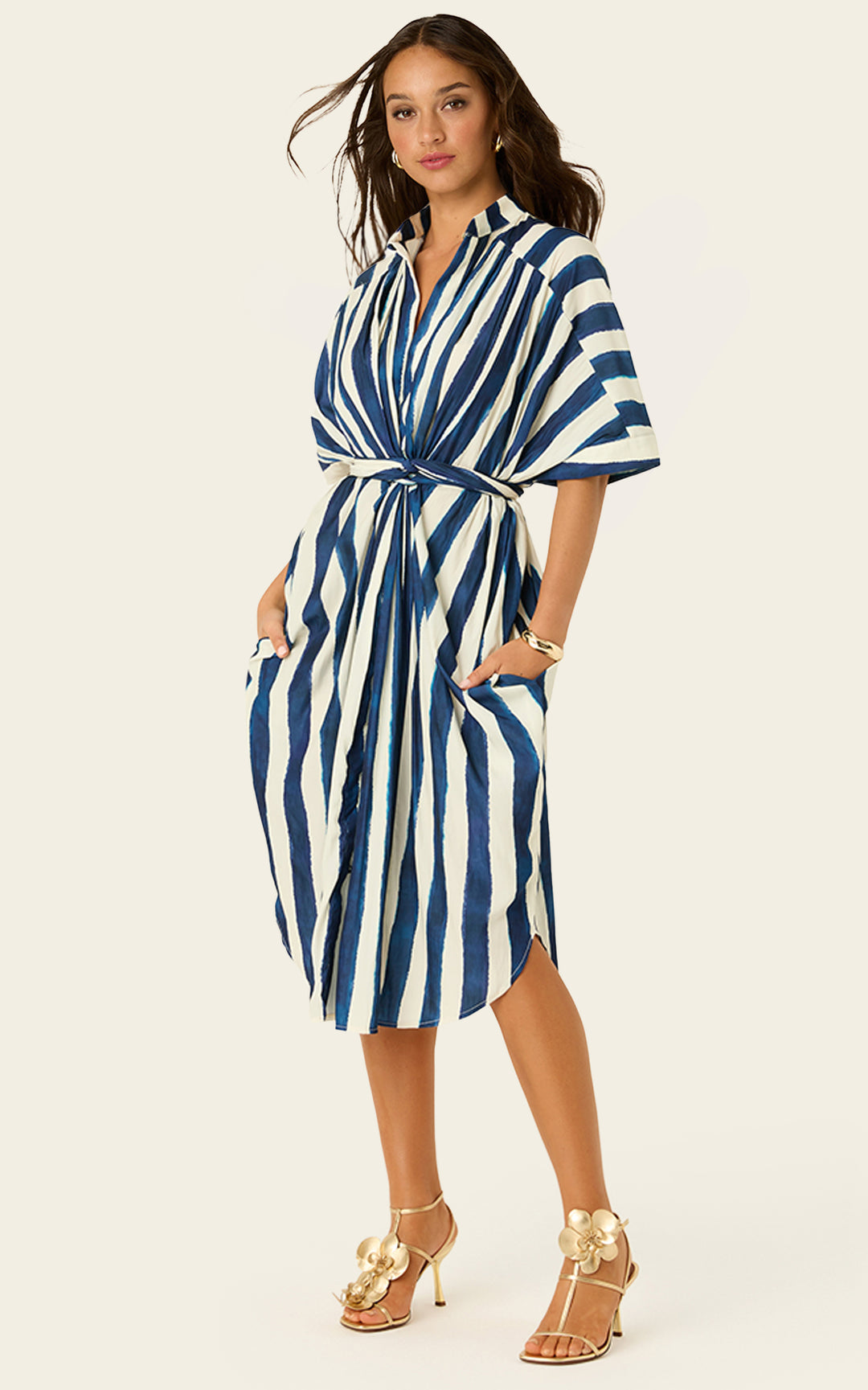 The Multiwear Shirt Dress - Shibori Stripe, Petite