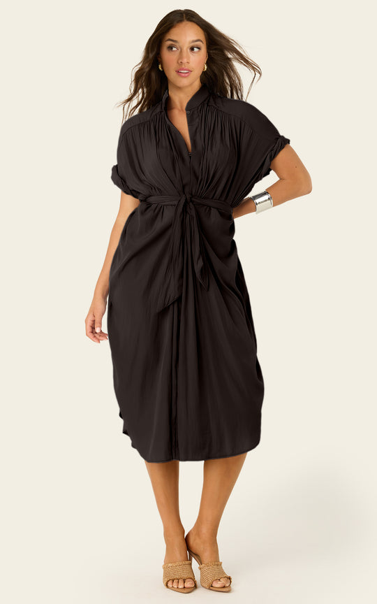 The Multiwear Shirt Dress - Black,  Petite