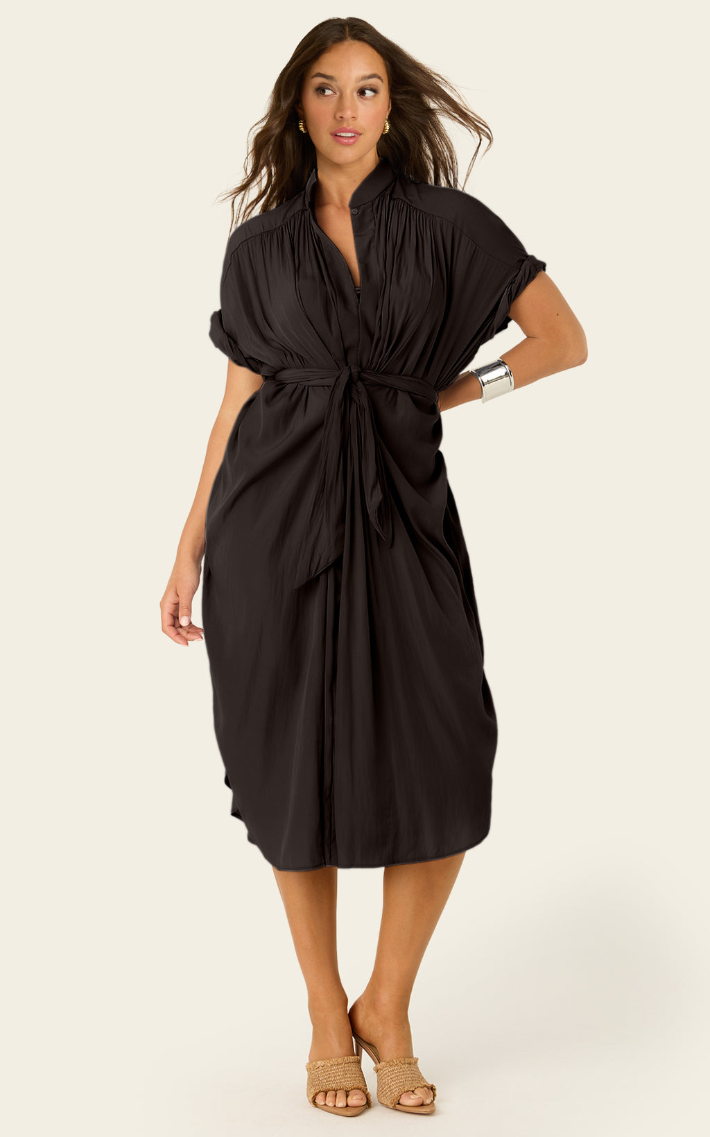 The Multiwear Shirt Dress - Black,  Petite