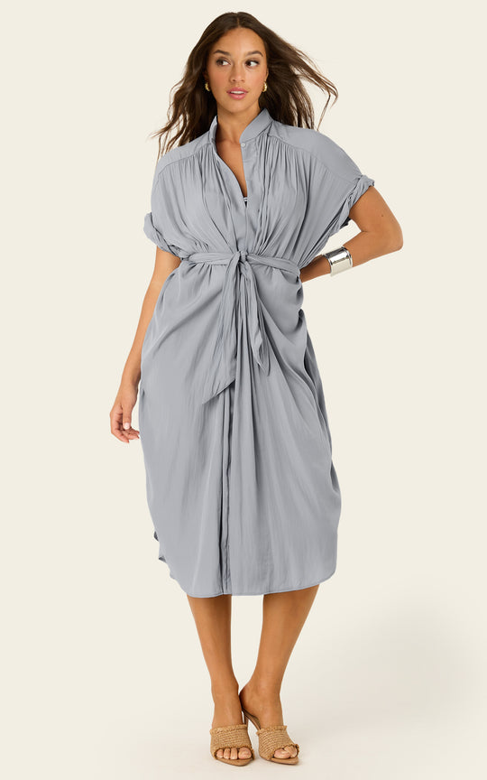 The Multiwear Shirt Dress - Moondust Grey, Petite