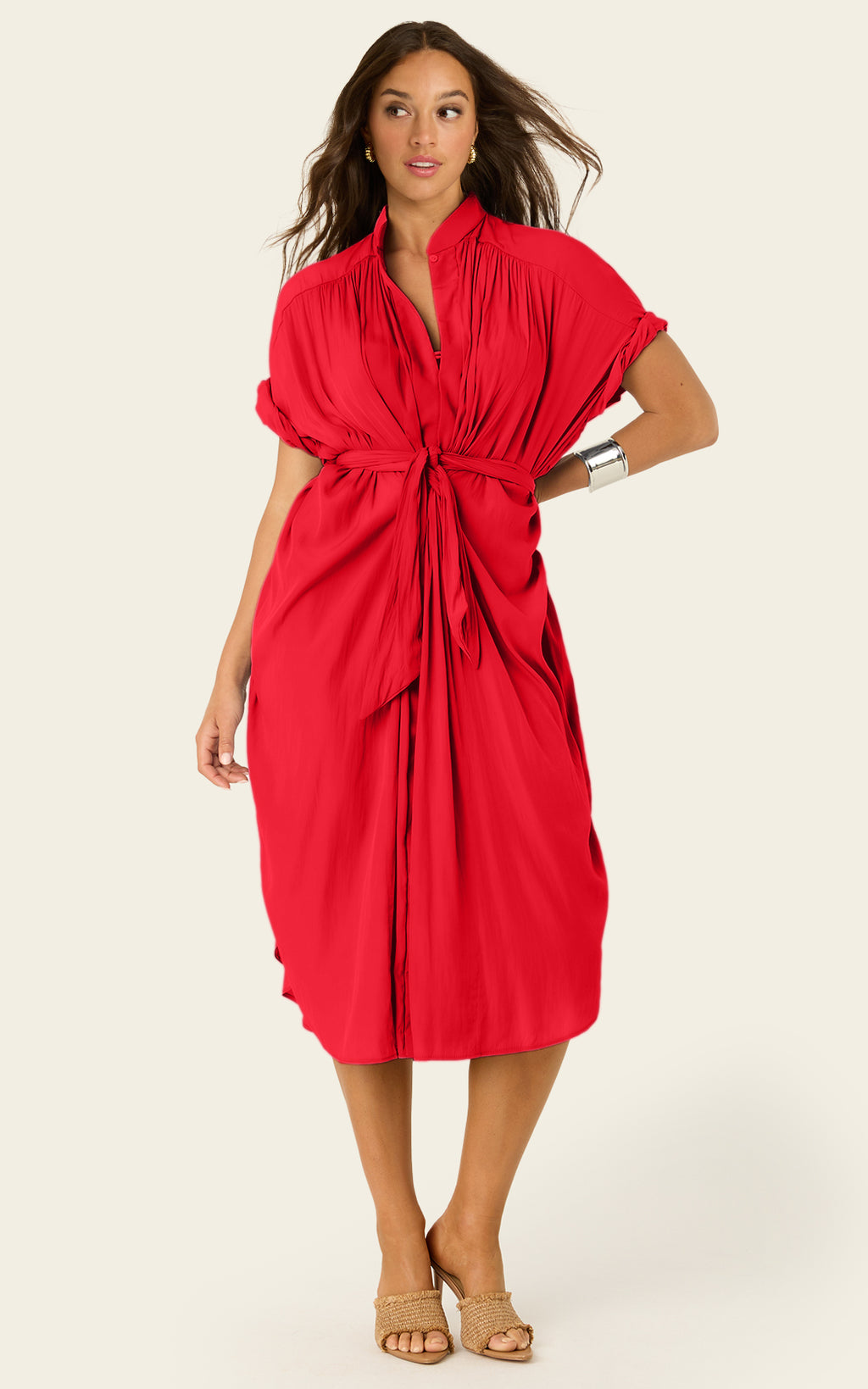 The Multiwear Shirt Dress - Rouge Délice, Petite