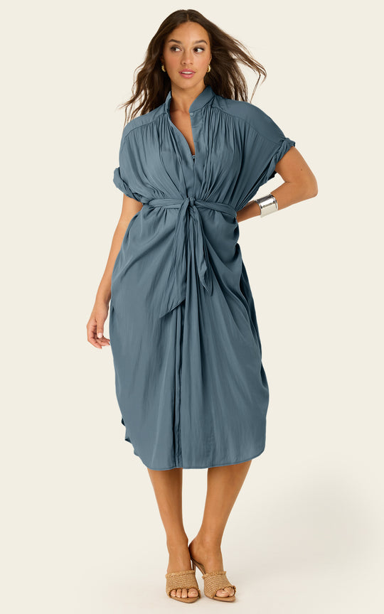 The Multiwear Shirt Dress - Deep Seafoam, Petite