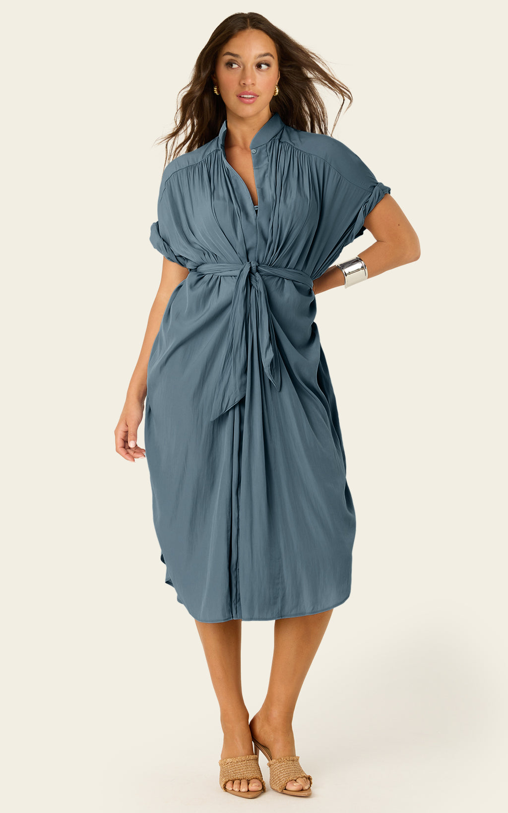 The Multiwear Shirt Dress - Deep Seafoam, Petite