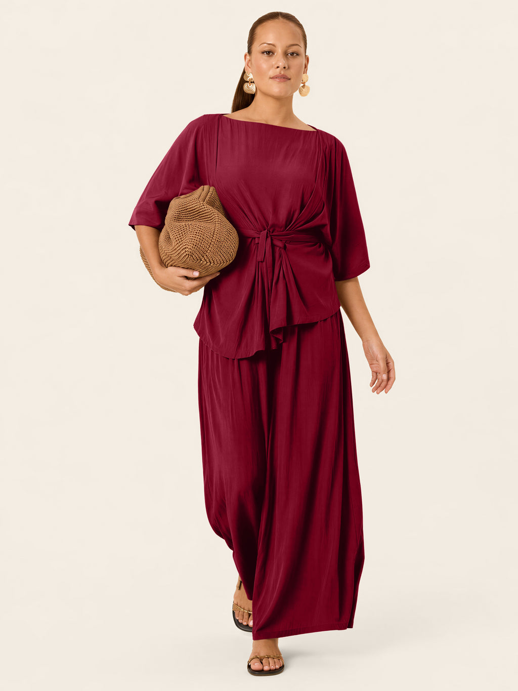 The Luxe Arc Blouse - Blackberry