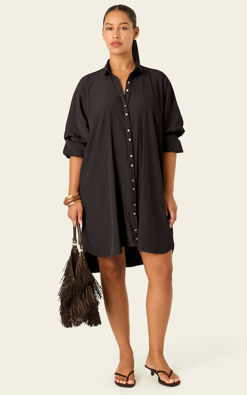 The Luxe Draper Shirt - Black