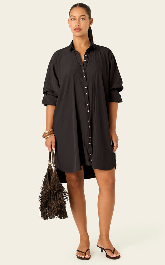 The Luxe Draper Shirt - Black