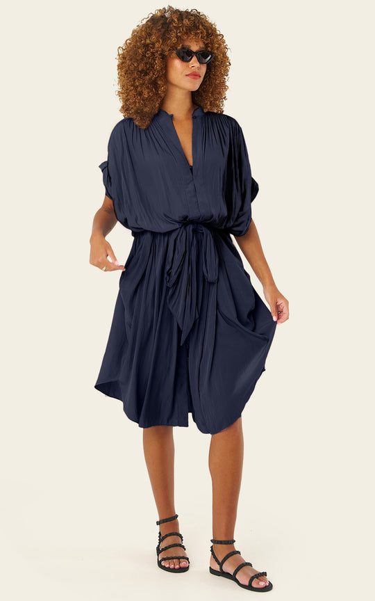 The Multiwear Shirt Dress - Night Sea, Petite