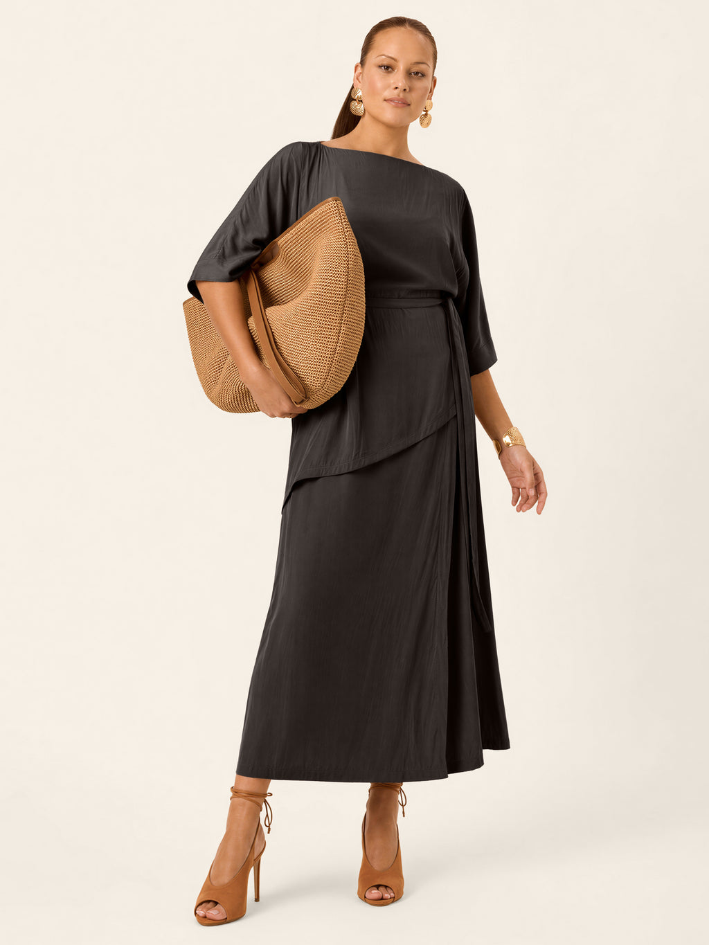 The Luxe Arc Blouse - Black