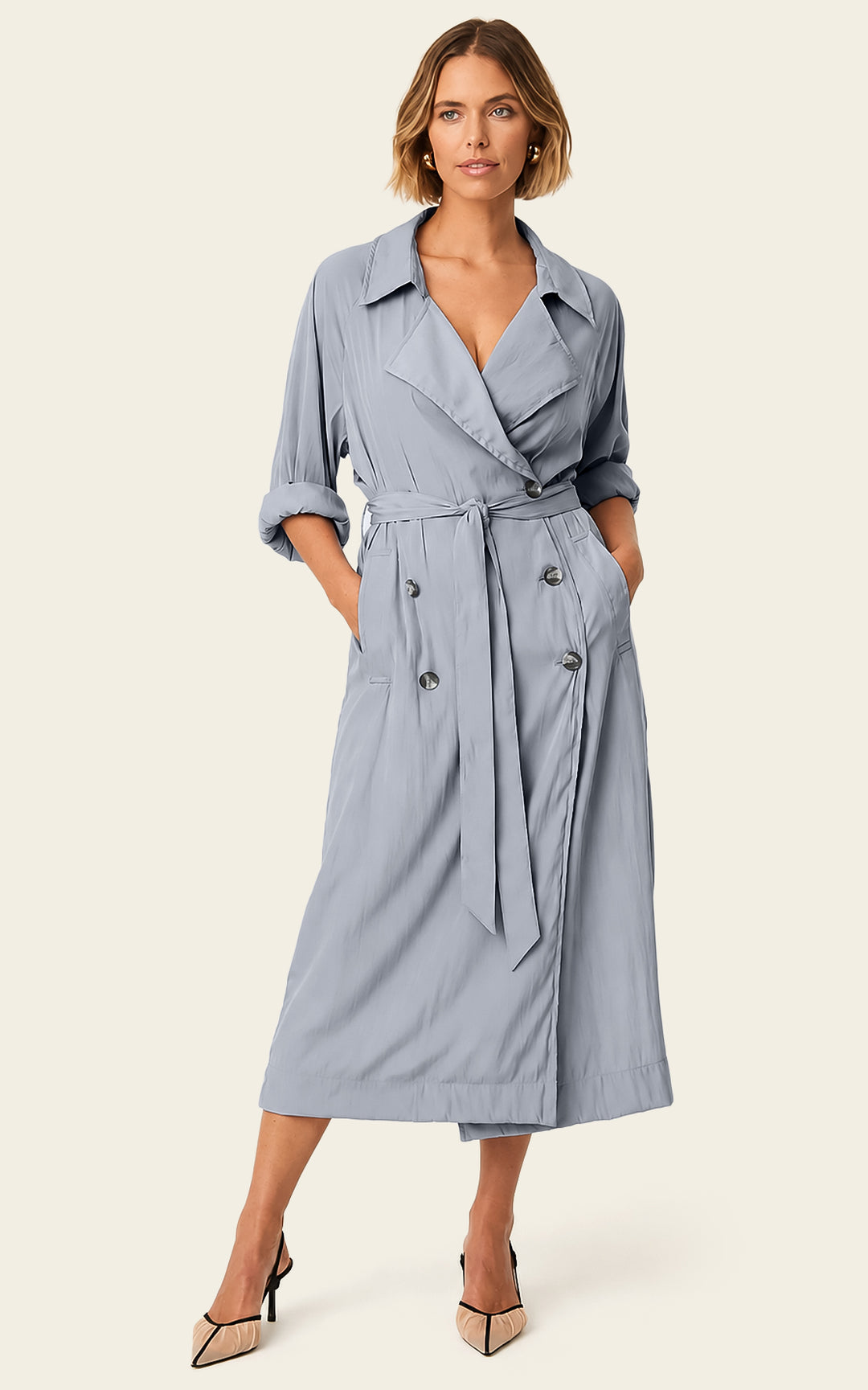 The Luxe Libre Trench - Bleu de Lune