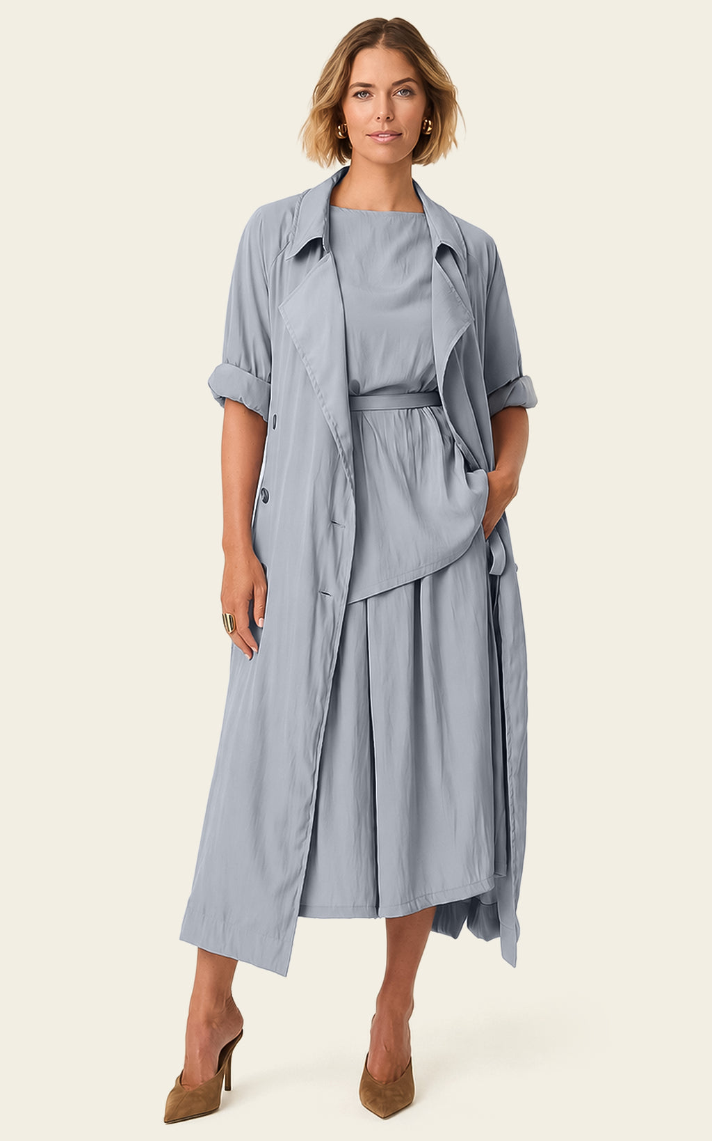 The Luxe Libre Trench - Bleu de Lune