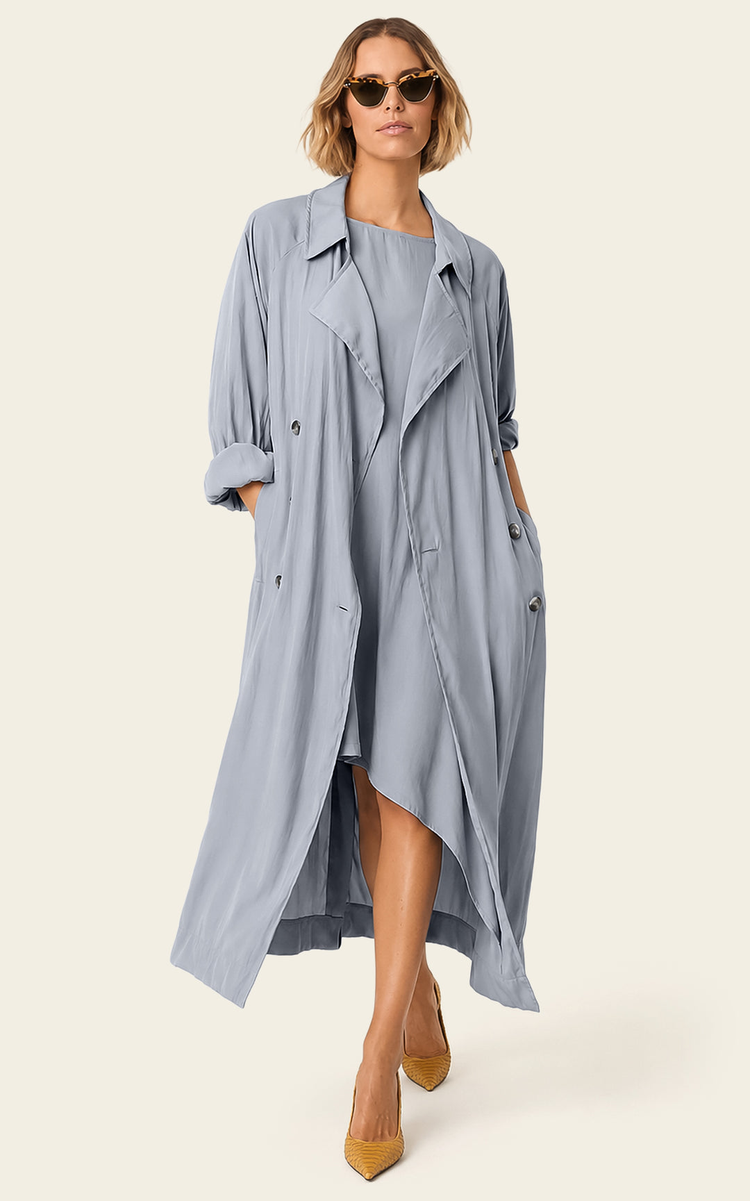The Luxe Libre Trench - Bleu de Lune