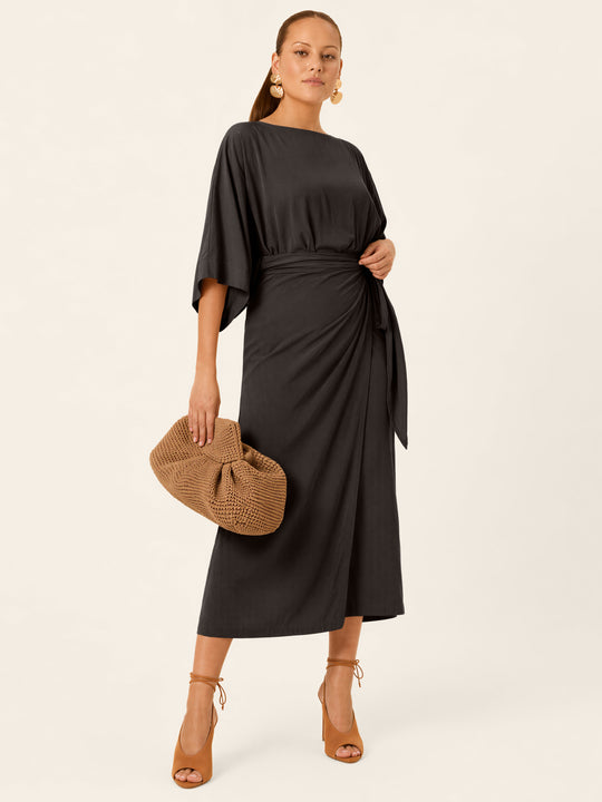 The Luxe Arc Blouse - Black
