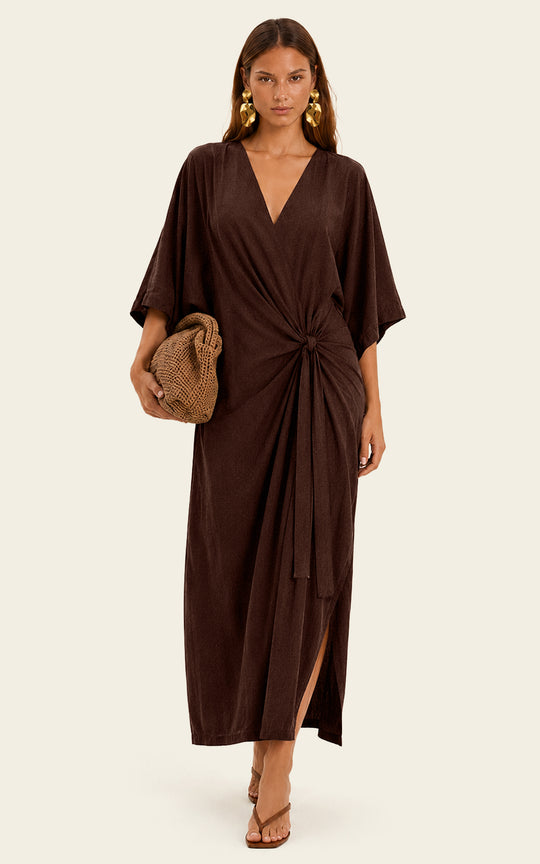 The Luxe Luna Maxi Kaftan - Cacao Noir