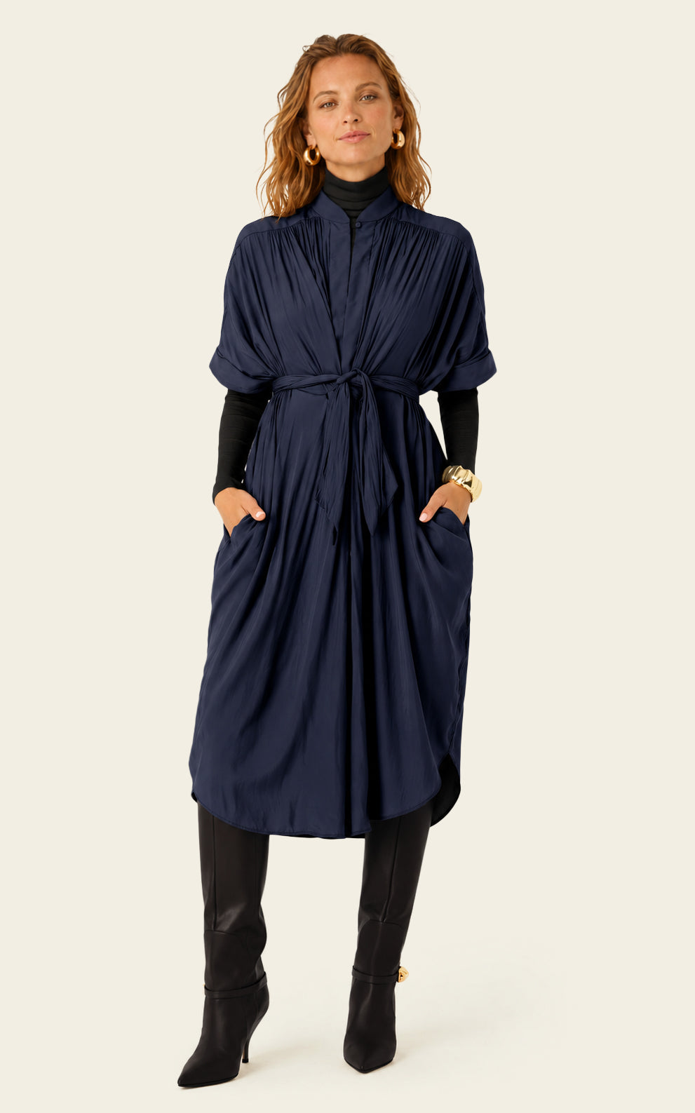 The Multiwear Shirt Dress - Night Sea, Petite