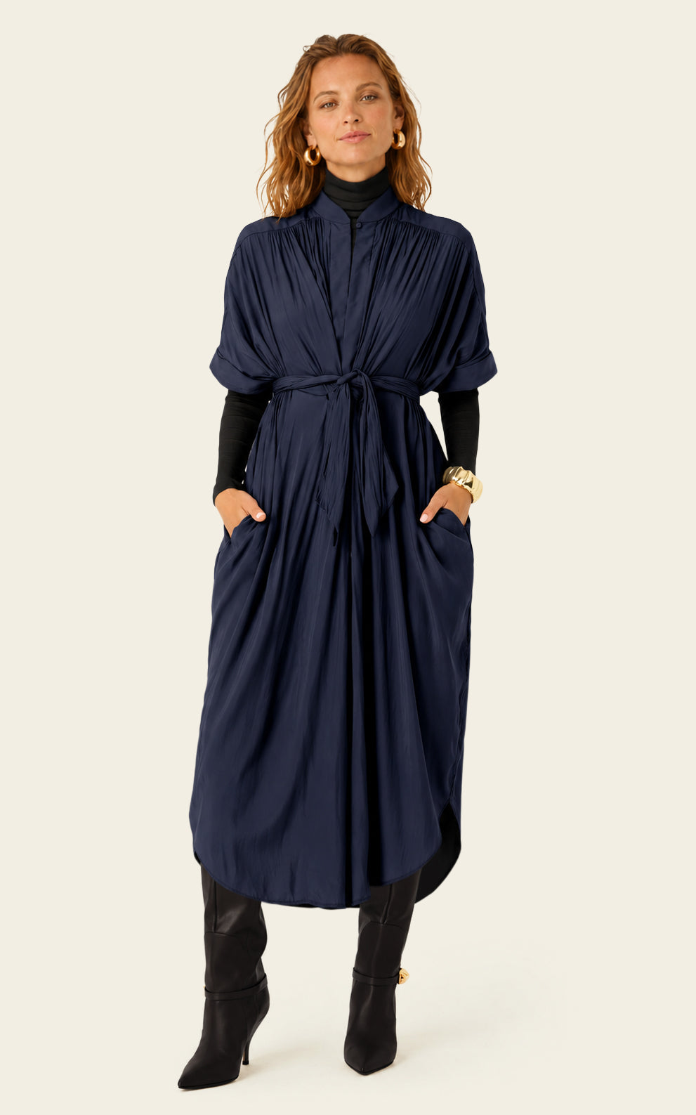 The Multiwear Shirt Dress - Night Sea, Grande