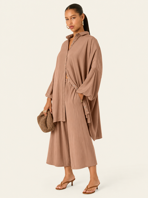 The Luxe Culotte Short - Chai Chameau
