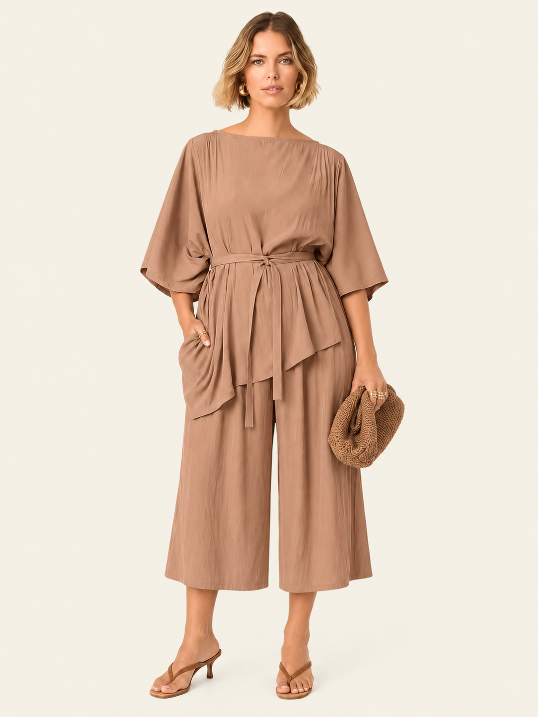 The Luxe Arc Blouse - Chai Chameau
