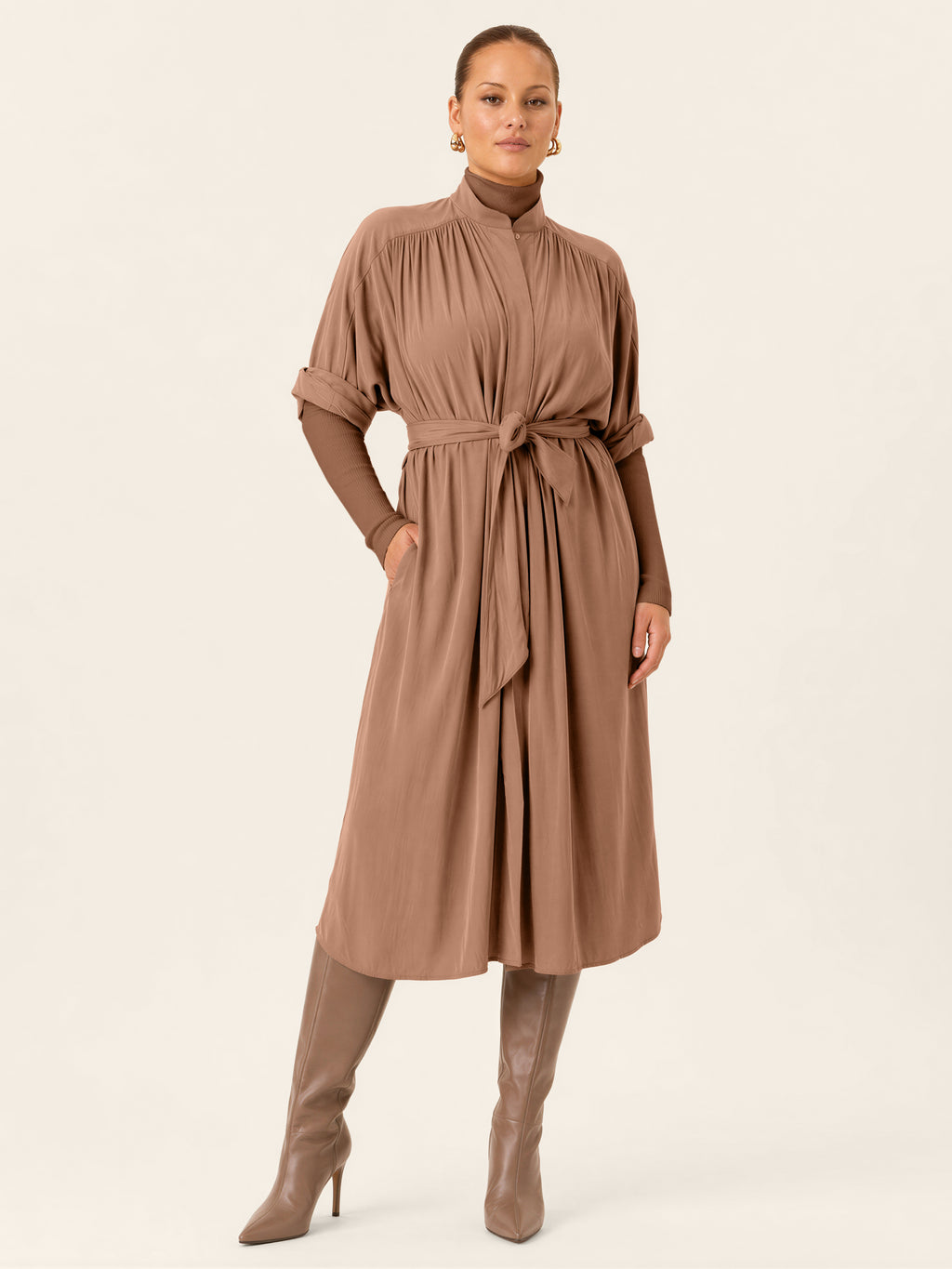 The Multiwear Shirt Dress - Chai Chameau, Midi