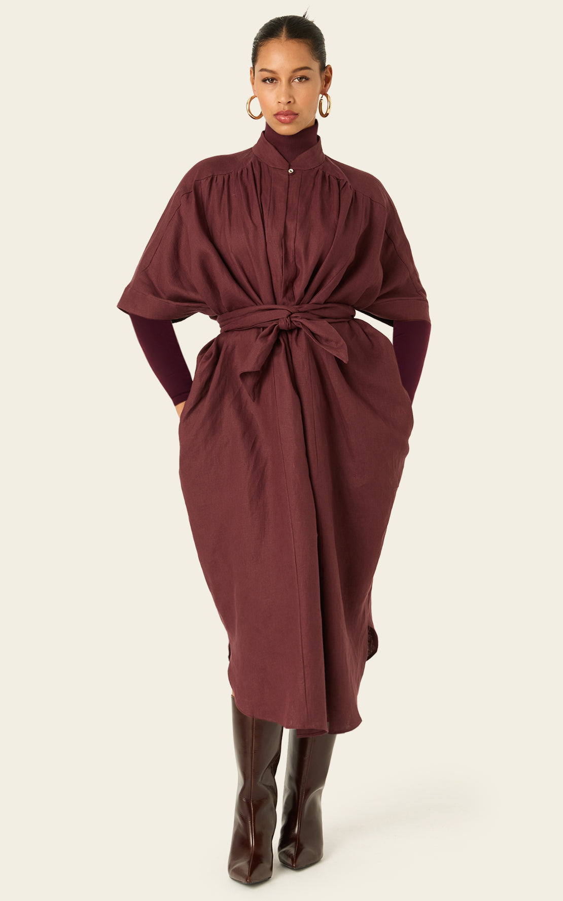 The Multiwear Shirt Dress Port Cacao Linen Grande