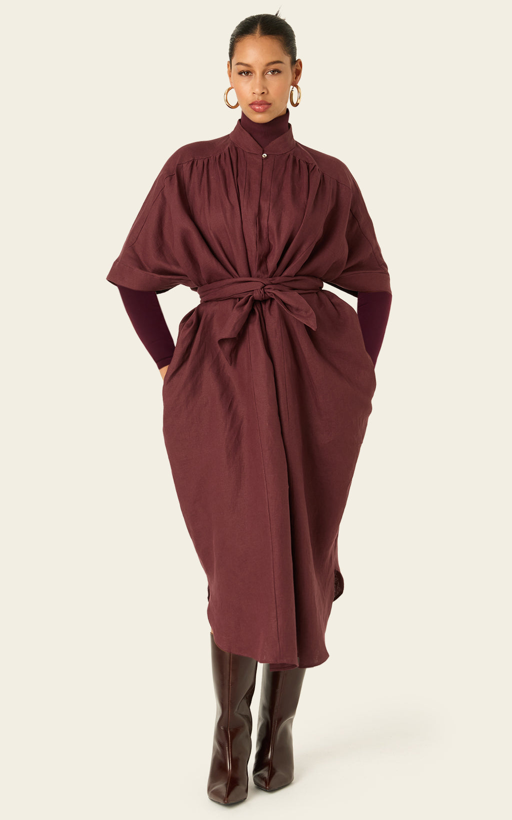 The Multiwear Shirt Dress Port Cacao Linen Grande