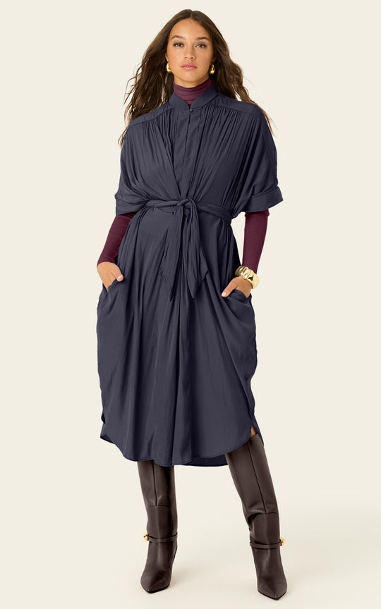 The Multiwear Shirt Dress - Skyfall Grey, Grande