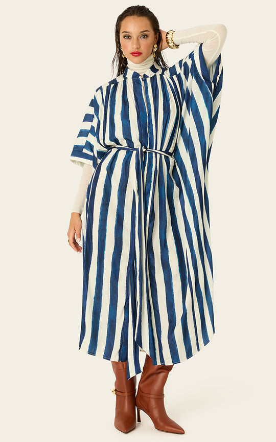The Multiwear Shirt Dress - Shibori Stripe, Grande