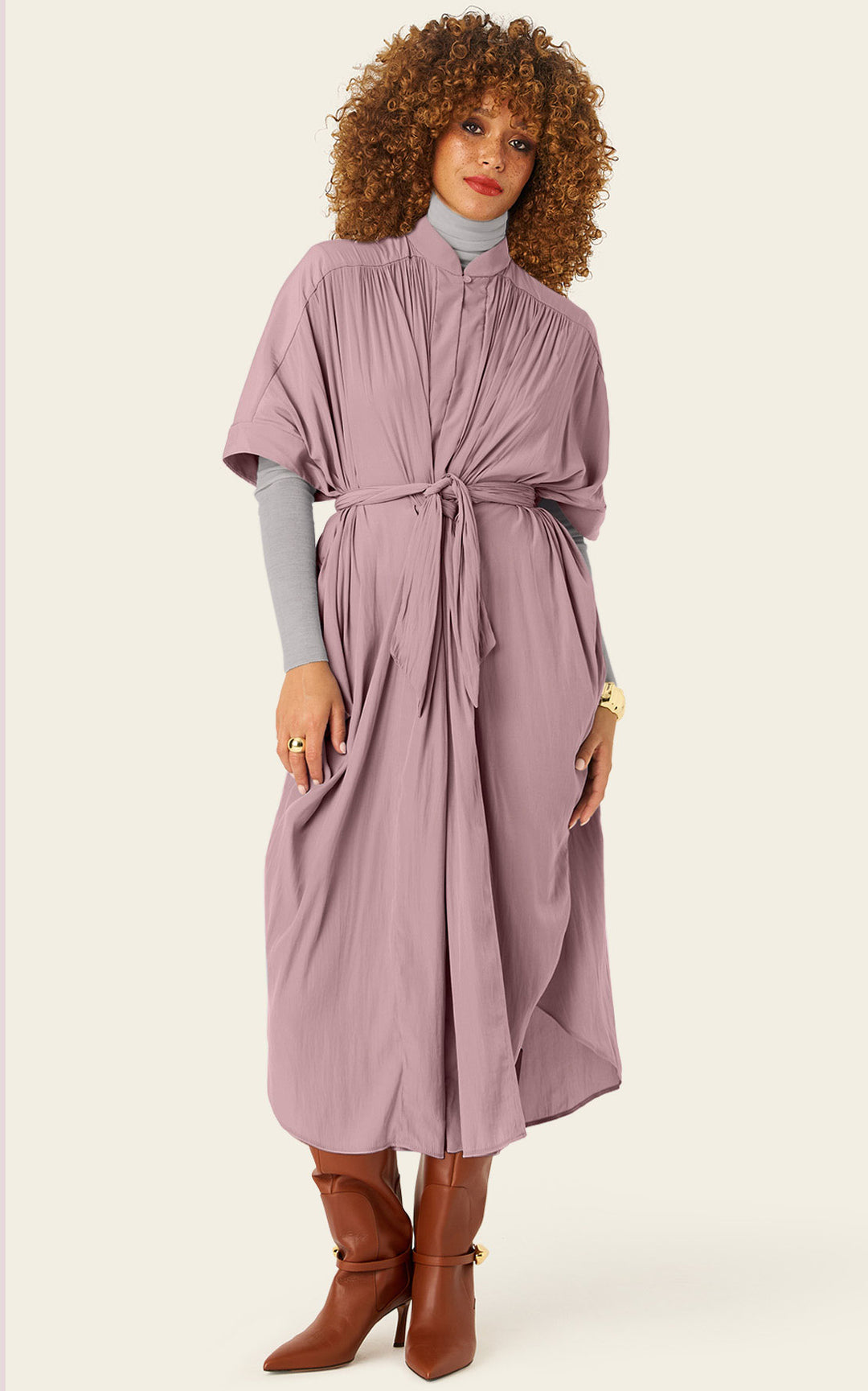 The Multiwear Shirt Dress - Mauve Maxime #9, Grande