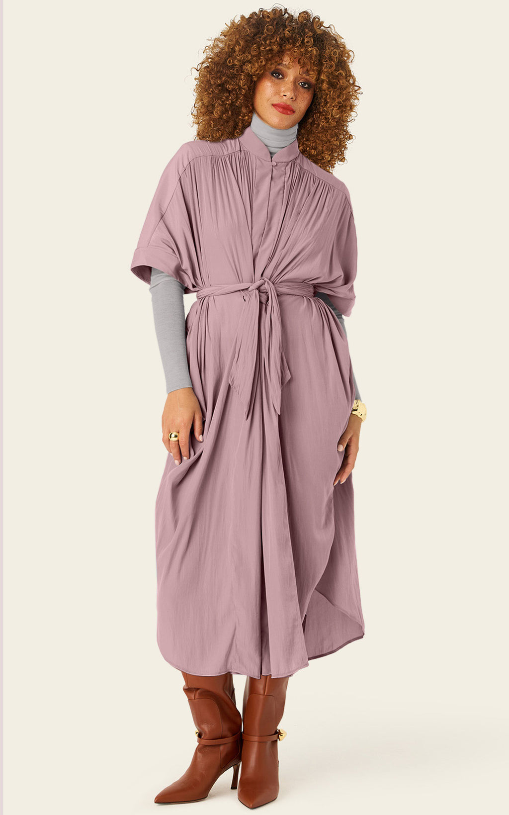 The Multiwear Shirt Dress - Mauve Maxime #9, Grande