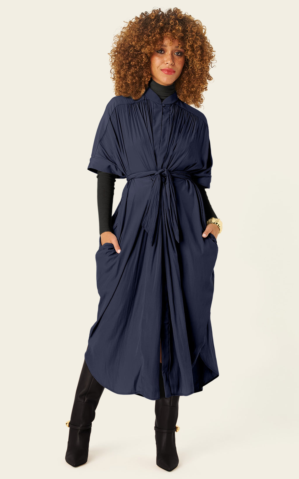 The Multiwear Shirt Dress - Night Sea, Grande