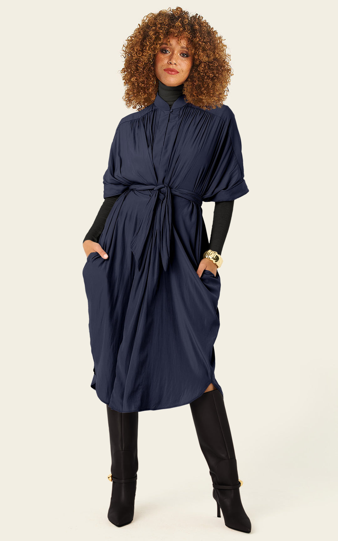 The Multiwear Shirt Dress - Night Sea, Petite