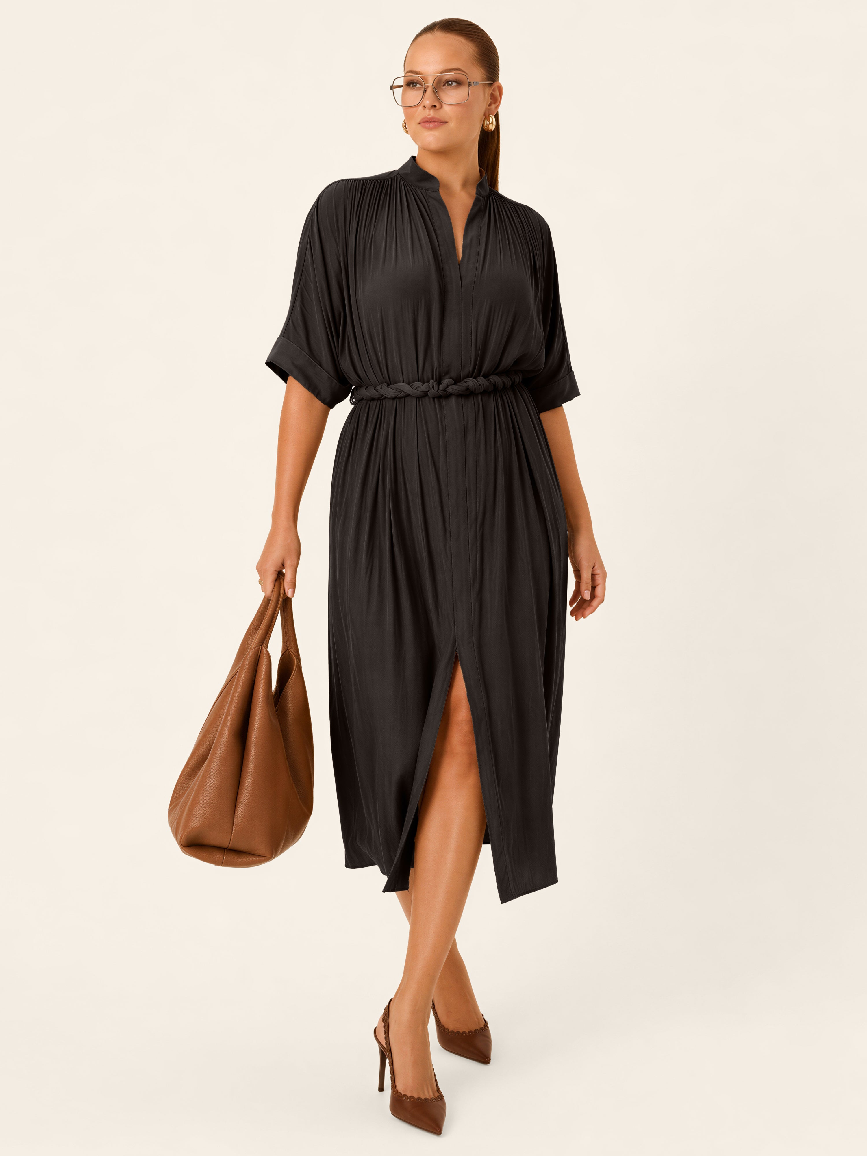 The Multiwear Shirt Dress - Black, Midi The Multiwear Shirt Dress - Black, Midi