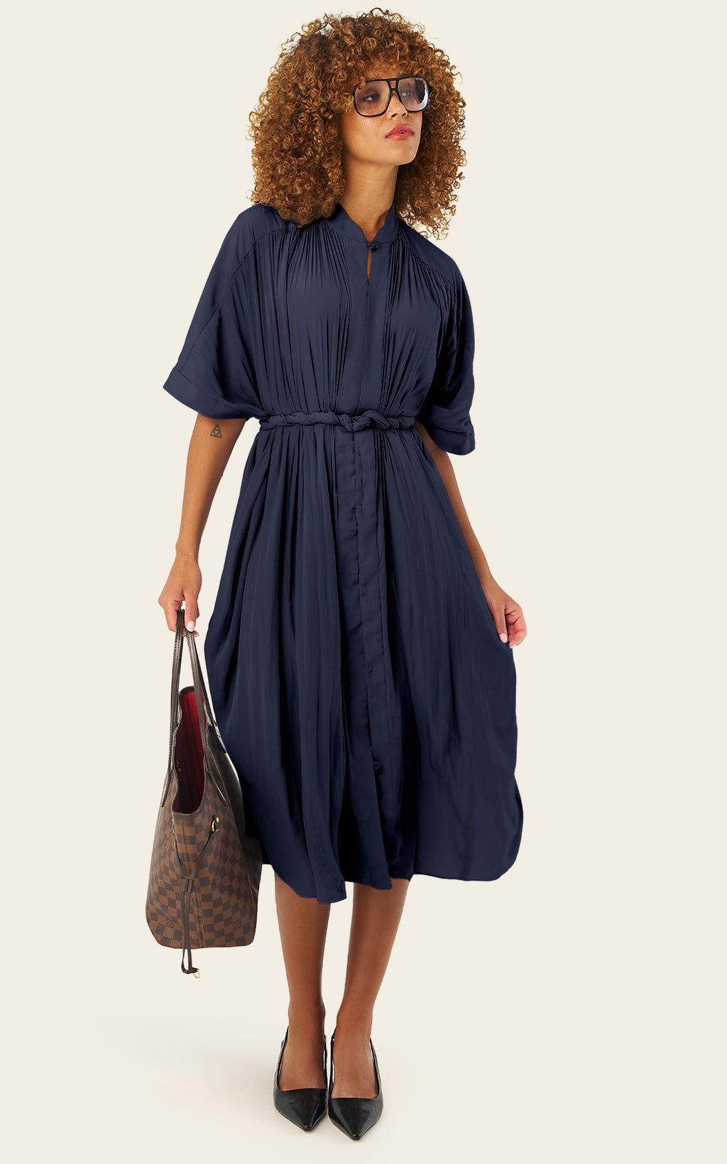 The Multiwear Shirt Dress - Night Sea, Petite