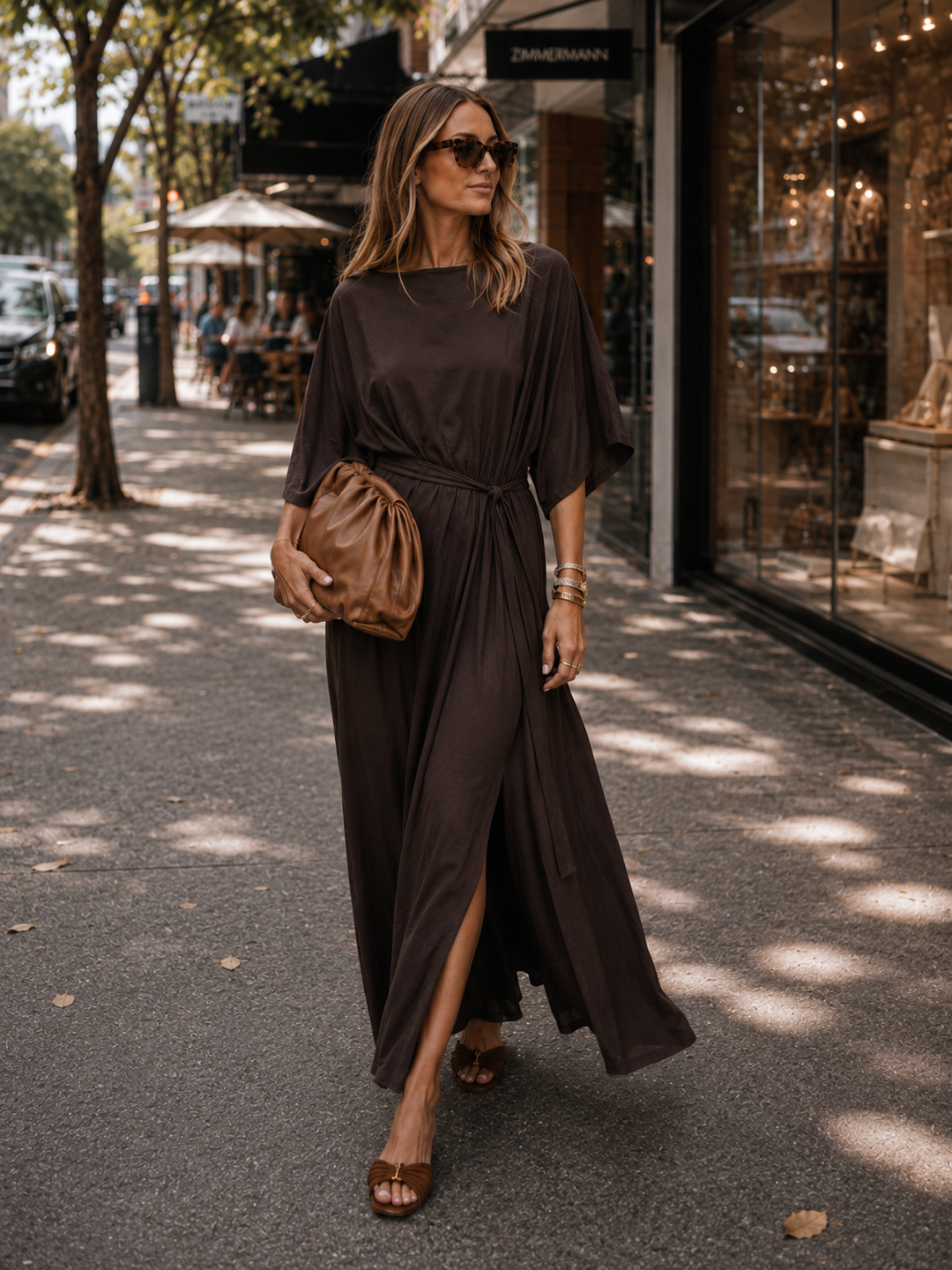 The Luxe Luna Maxi Kaftan - Cacao Noir