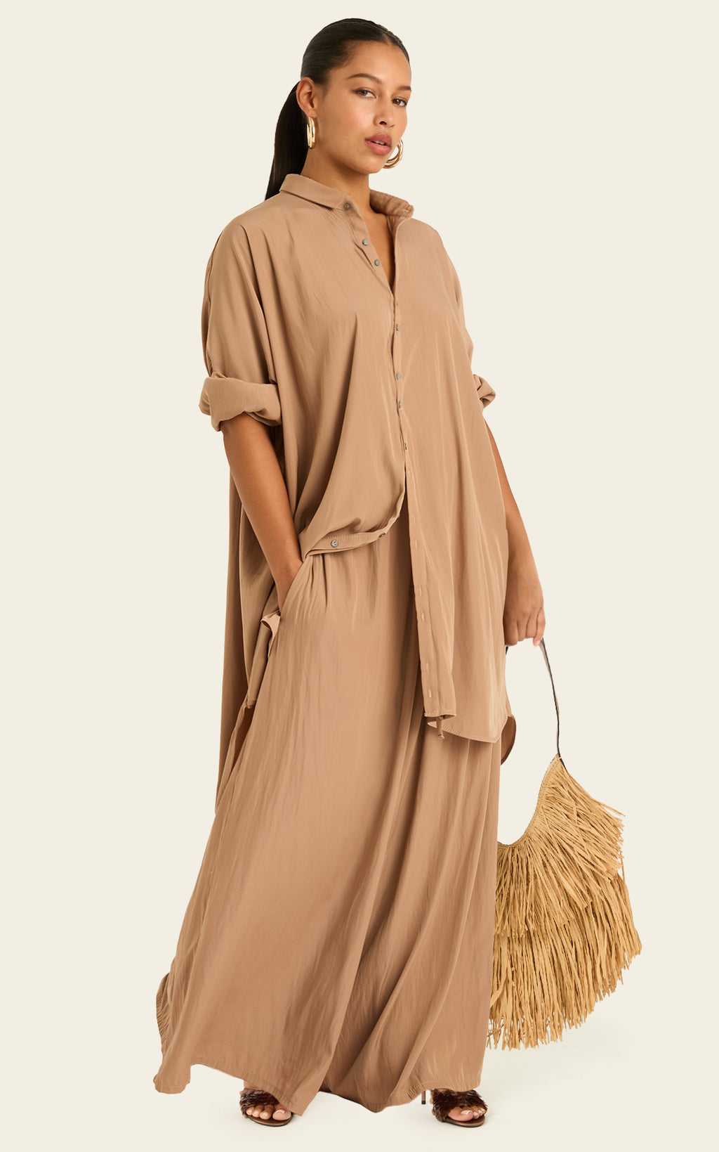 The Luxe Palazzo Pant - Chai Chameau