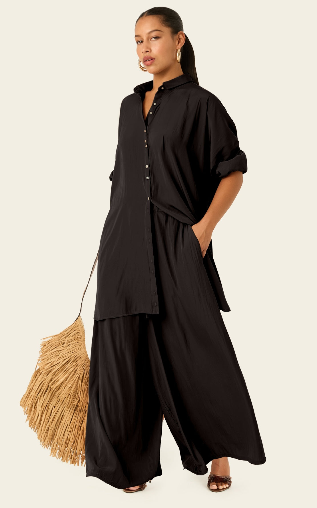 The Luxe Palazzo Pant - Black