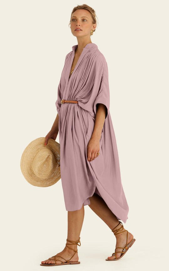 The Multiwear Shirt Dress - Mauve Maxime #9, Midi