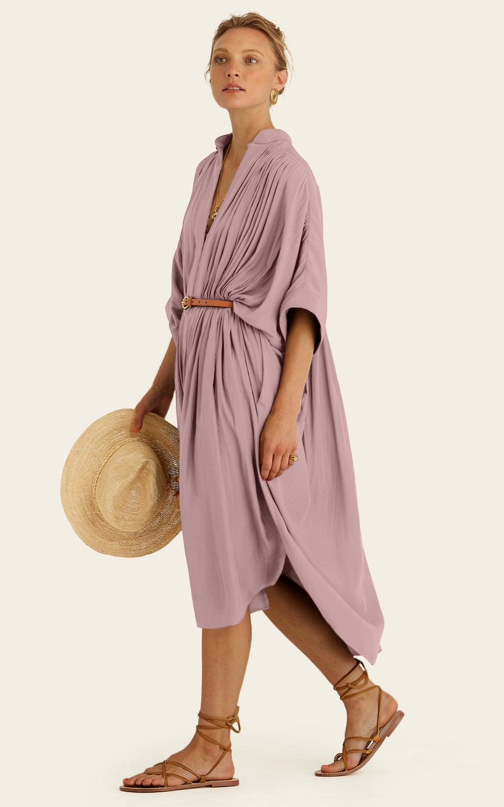 The Multiwear Shirt Dress - Mauve Maxime #9, Midi