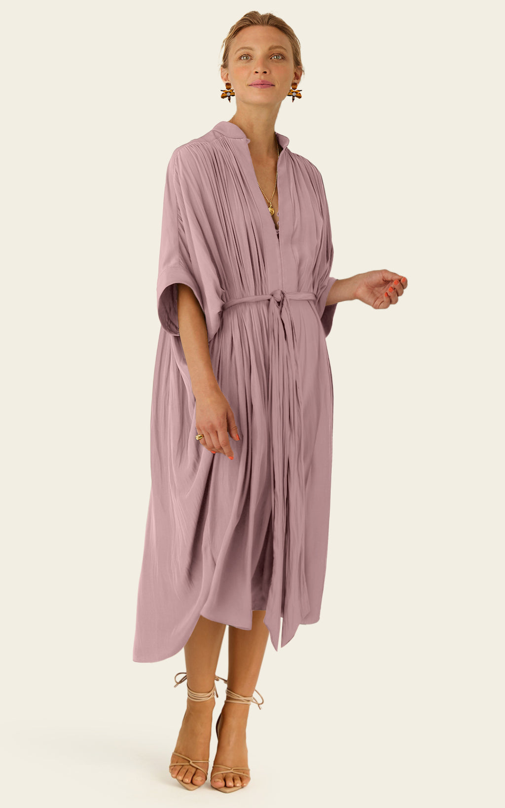 The Multiwear Shirt Dress - Mauve Maxime #9, Midi
