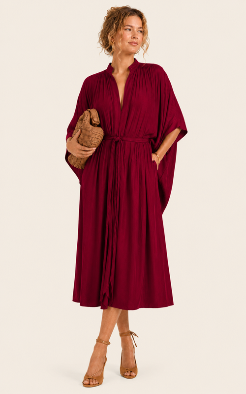 The Multiwear Shirt Dress - Blackberry, Midi
