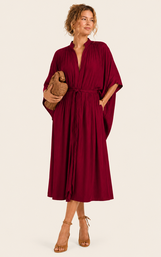 The Multiwear Shirt Dress - Blackberry, Midi