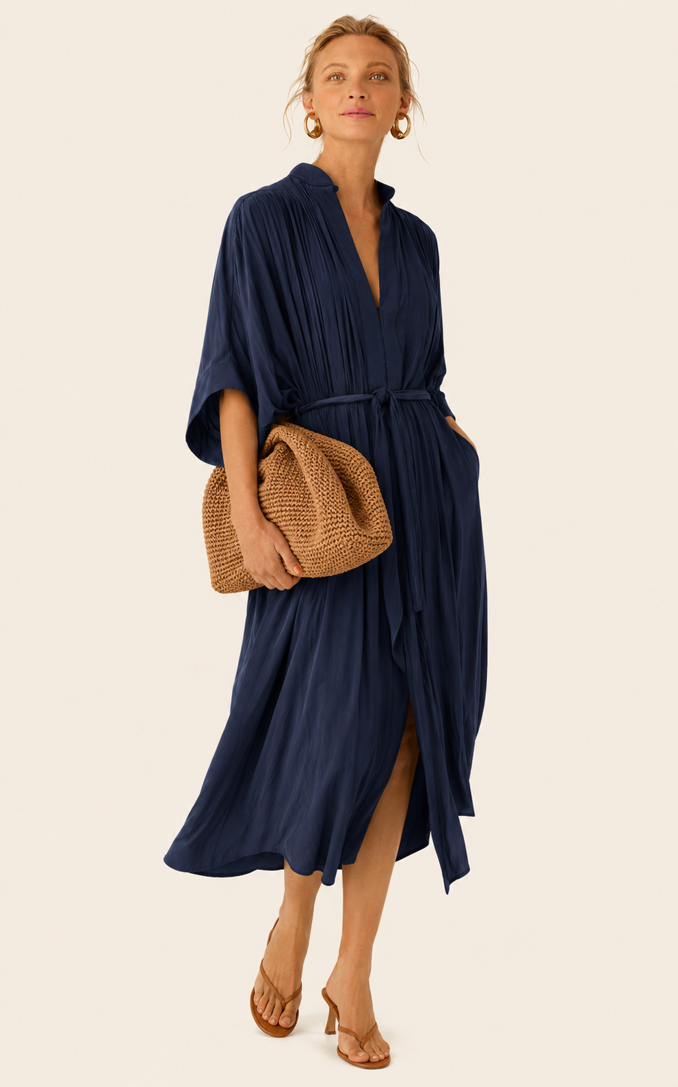 The Multiwear Shirt Dress - Night Sea, Midi