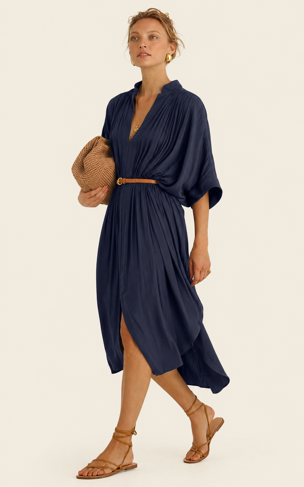 The Multiwear Shirt Dress - Night Sea, Midi