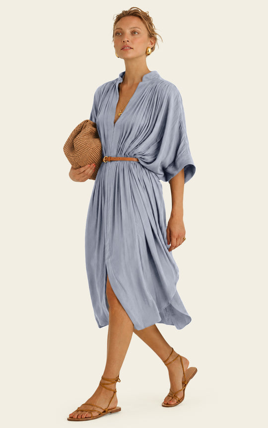The Multiwear Shirt Dress - Bleu de Lune, Midi
