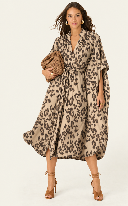 The Multiwear Shirt Dress - Snow Leopard, Midi