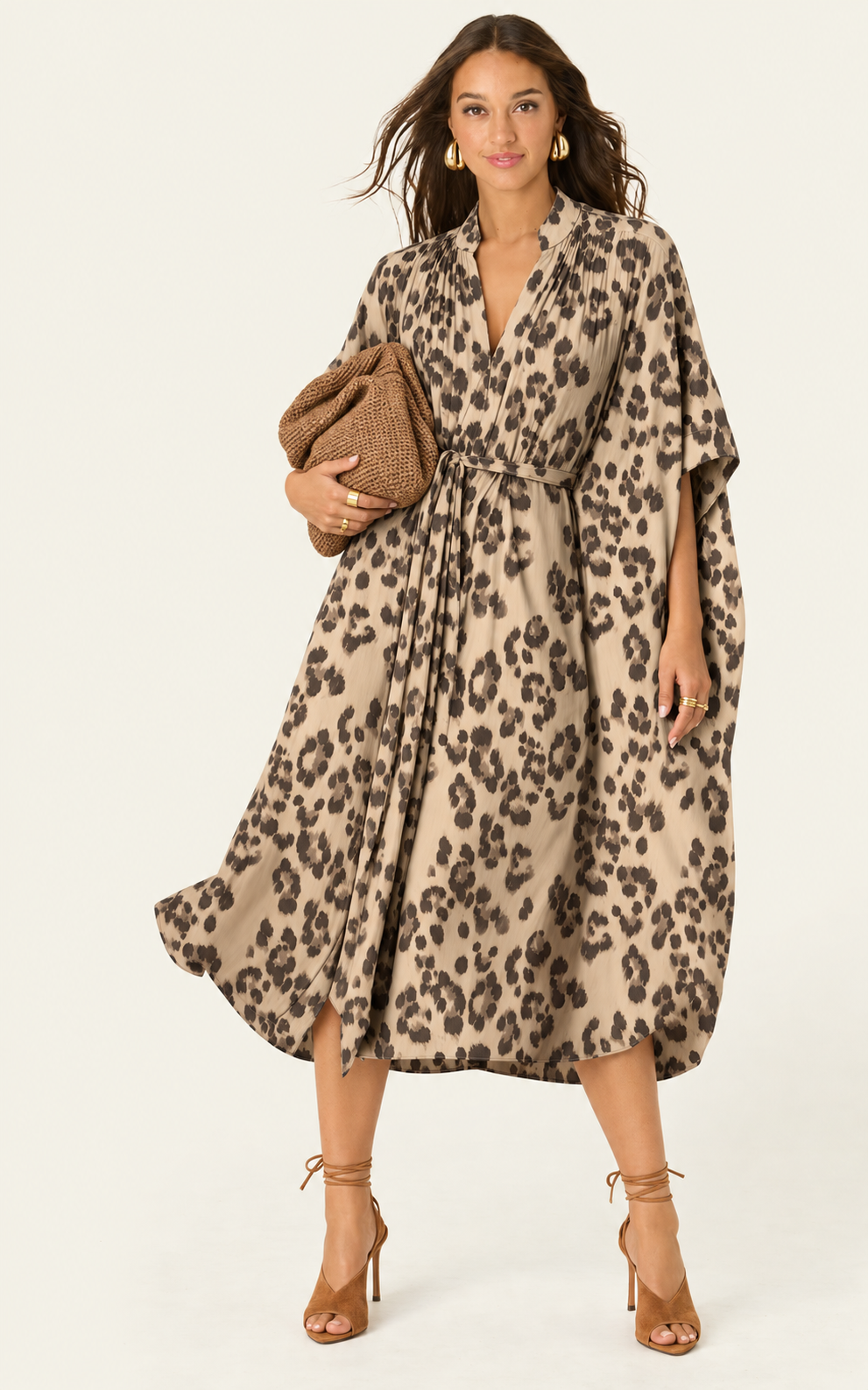 The Multiwear Shirt Dress - Snow Leopard, Midi