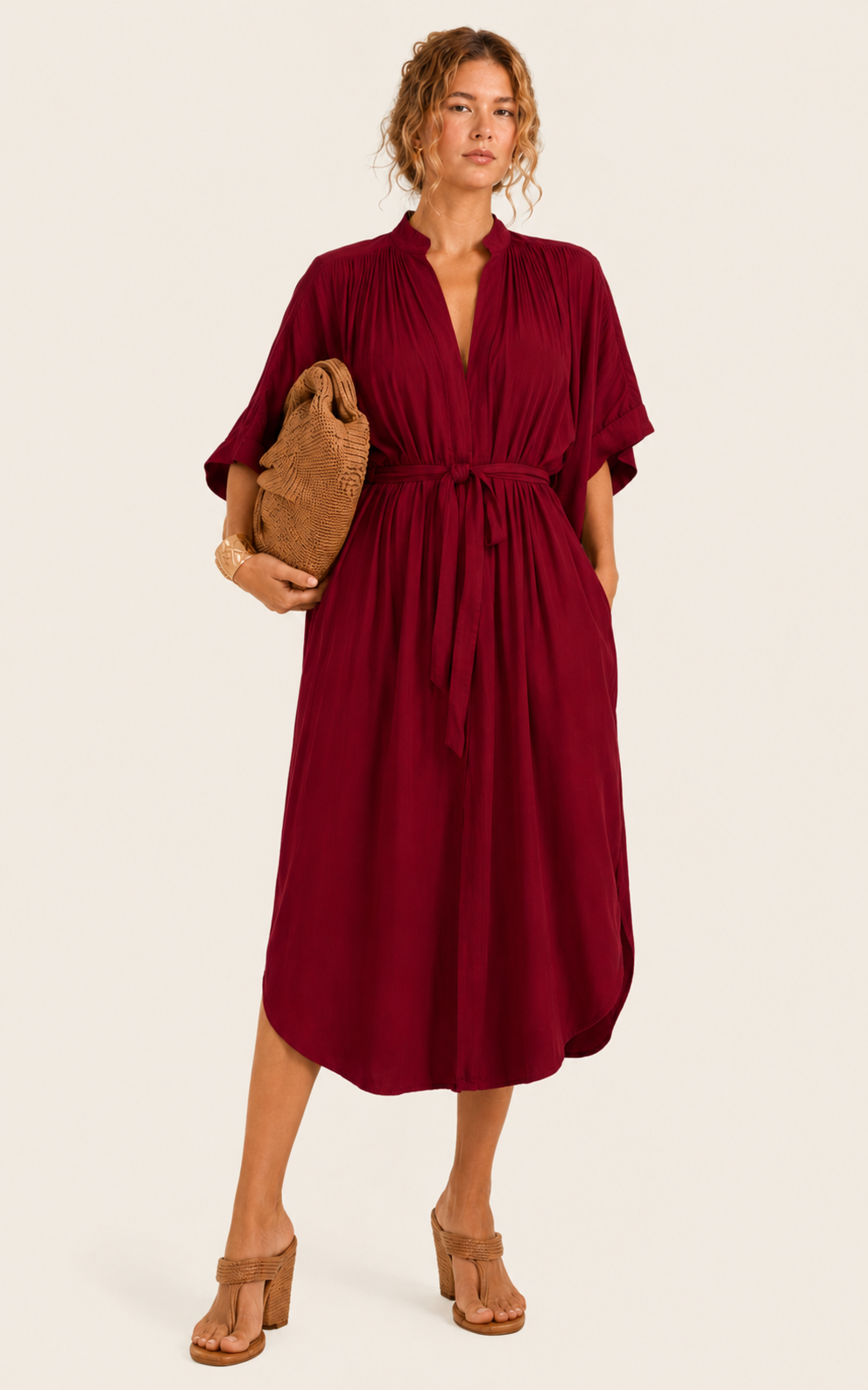 The Multiwear Shirt Dress - Blackberry, Midi