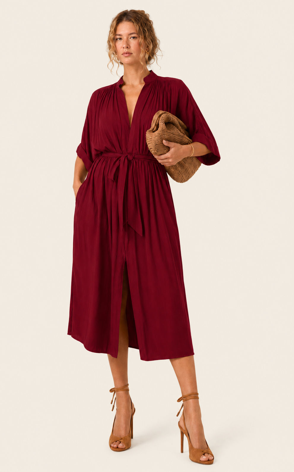 The Multiwear Shirt Dress - Blackberry, Midi