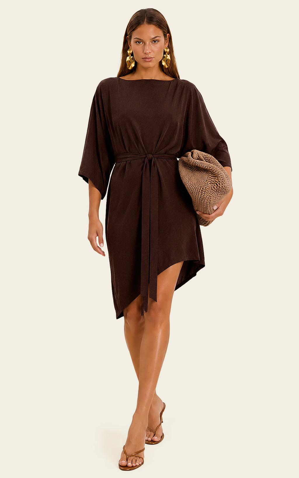 The Luxe Luna Mini Kaftan - Cacao Noir